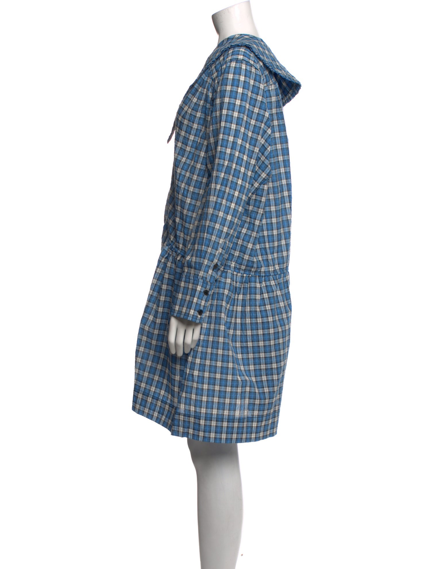 Ganni Plaid Print Mini Dress